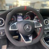 Dikişli Direksiyon Kılıfı Nubuk Deri Kırmızı Yüzük/Dikiş Mercedes İçin