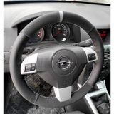 Dikişli Direksiyon Kılıfı Nubuk Deri Nokta Deri Gri Yüzük Gri Dikişli Opel Astra İçin