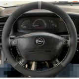 Dikişli Direksiyon Kılıfı Nubuk Deri Noktalı Deri Gri Yüzük Gri Dikişli Opel Vectra B İçin