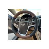 DİKİŞLİ DİREKSİYON KILIFI SİYAH DERİ KAHVE DERİ KAHVE DİKİŞLİ OPEL İNSİGNİA İÇİN DDKHDOP2138