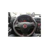 Dikişli Direksiyon Kılıfı Siyah Deri Kırmızı Dikişli Fıat Linea Için 2602252255