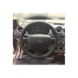 Dikişli Direksiyon Kılıfı Siyah Deri Kırmızı Dikişli Ford Fiesta Fusion İçin