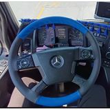 Dikişli Direksiyon Kılıfı Siyah Deri Mavi Deri Siyah Dikişli Mercedes Tır Kamyon (Fotodaki)
