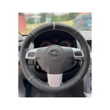 DİKİŞLİ DİREKSİYON KILIFI SİYAH DERİ NOKTALI DERİ GRİ YÜZÜK GRİ DİKİŞLİ OPEL ASTRA İÇİN DDNDOAONBR38