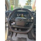 Dikişli Direksiyon Kılıfı Siyah Deri Noktalı Deri Gri Yüzük Gri Dikişli Opel Vivaro İçin