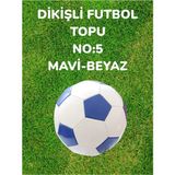 Dikişli Futbol Topu No:5 Mavi Beyaz - Çok Renkli