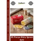 #Dikişseti Paslanmaz Çelik Profesyonel Terzi Nakış Hobi El Dikiş Kutusu 25 Parça Dikiş İğnesi Seti