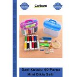 #Dikişseti Pratik Terzi Özel Kutulu 40 Parça Mini Dikiş Seti Iğne Iplik Balıkçı Makas Mezura Yüzük