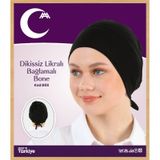 Dikişsiz Likralı Bağlamalı Bone Siyah