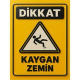 Dikkar Kaygan Zemin Uyarı Levhası 20X15CM Metal - 20 x 15 cm