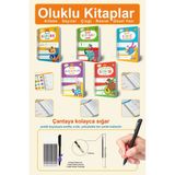 Dikkat Atölyesi Yayınları 5'li Oluklu Set Güzel Yazı Defteri Resim Çizgileri Harfleri ve Sayıları Öğreten Kitap
