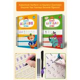 Dikkat Atölyesi Yayınları Harfleri ve Sayıları Yazmayı Kolayca Öğreten Kitap | Sihirli Uçan Kalemli Oluklu (kabartmalı) Kitap