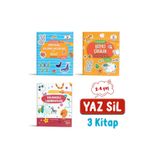 Dikkat Atölyesi Yayınları Yaz Sil 2- 4 Yaş Evde Etkinlik Kitabı 3'lü Set Labirentler, Düşünme Becerileri Ve Dikkat, Çizgiler