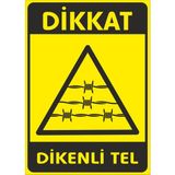 Dikkat Dikenli Tel Sticker 20X28 cm - 21 x 28 Cm