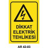 Dikkat Elektrik Tehlikesi Iş Güvenliği Uyarı Levhası - 20x30 cm