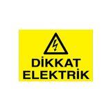 Dikkat Elektrik Uyarı Tabelası - 70x100 Alüminyum Kompozit Panel - E26