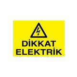 Dikkat Elektrik Uyarı Tabelası - 70x100 Foreks - E26