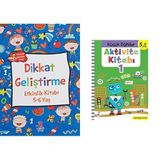 Dikkat Geliştirme - Etkinlik Kitabı (5-6 Yaş) & Aktivite Kitabı 1 - Küçük Dahiler 5+Yaş: Pedagog Onaylı (2 Kitap Set)