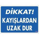 Dikkat Kayışlardan Uzak Dur Uyarı Levhası 25x35 Kod1348