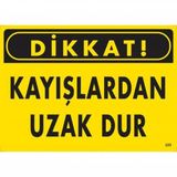 Dikkat Kayışlardan Uzak Dur Uyarı Levhası 25x35 Kod225