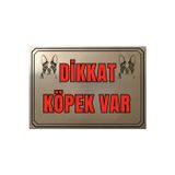 Dikkat Köpek Var Metal Uyarı Levhası 20x30 cm – Siyah Çerçeveli ı Bahçe Kapı Uyarı Levhası