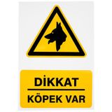 Dikkat Köpek Var Pvc Uyarı Levhası 16 Cm X 24 Cm