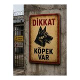 Dikkat Köpek Var Uyarı Levhası 25X35 Cm Dekota Pvc İkaz Tabelası Apartman Site Bahçe Kapı