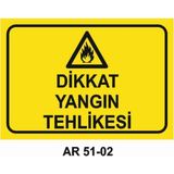 Dikkat Yangın Tehlikesi Iş Güvenliği Uyarı Levhası - 25x35