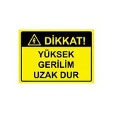 Dikkat! Yüksek Gerilim Uzak Dur İsg Uyarı Levhası Pvc A4 21X30 Cm