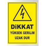Dikkat Yüksek Gerilim Uzak Dur - Uyarı Tabela Levhası 24X34 cm Polikarbon - 24 x 34 cm - 1 Adet