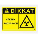 Dikkat Yüksek Radyas Yon Tabela Levhası 24X34 cm Pvc - 24 x 34 cm - 1 Adet