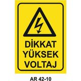 Dikkat Yüksek Voltaj Iş Güvenliği Uyarı Levhası - 20x30