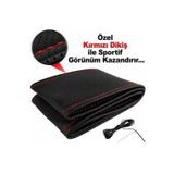 Dikmeli Direksiyon Kılıfı Noktalı Kırmızı İpli 37-39cm Çap-10CM