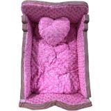 Diktörtgen Yumuşak Tüylü Kedi Köpek Yatak Pembe 50x73x30 cm