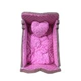 Diktörtgen Yumuşak Tüylü Kedi Köpek Yatak Pembe 50x73x30 cm