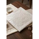 Dilan Saten Lüks Nişan Bohçası 90X90 Cm Krem