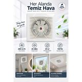 Dila’s Home 150'LIK Fan | Havalandırma Fanı Aspiratör | Banyo, Mutfak, Ofis, Alçıpan, Cam ve Tavana Takılabilir Aspiratör | 120MM Fan