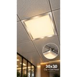 Dila’s home Clip-in 30x30 | 18 Watt Led Panel | Krom Çerçeve | Metal Asma Tavan Uyumlu | 3000K Sarı Işık | KDL496