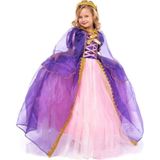 Dilay Damla Kids Rapunzel Kostüm Tarlatanlı Taç Pelerin - 3TD-Mor - 7 - 8 Yaş