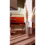Dilay Home Design Dekoratif Metal Tel Hasır Örgülü Tasarım El Yapımı Çiçek Pampas Vazosu 40 cm