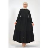 dilberfashion Modern Kesim Rahat Kalıp Siyah Tesettür Ferace