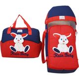 Dilebebe Mobil Peluş Tavşanlı 2'li Çanta Kundak Seti - Kırmızı