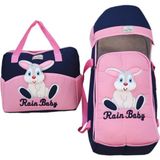 Dilebebe Mobil Peluş Tavşanlı 2'li Çanta Kundak Seti - Pembe