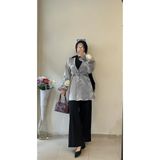 DİLEKBUTİK Gri organze astarsız yazlık kimono
