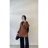 DİLEKBUTİK Kiremit rengi desenli yazlık kimono