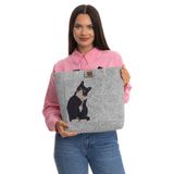 dilekolay Büyük Boy Omuz Çantası - Baskılı Keçe Çanta - Pet Serisi - Kedi - 40 X 33 Cm