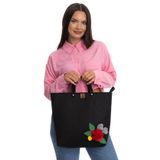 dilekolay El Yapımı Büyük Boy Keçe El Çantası -kırmızı Karanfil -40x35cm