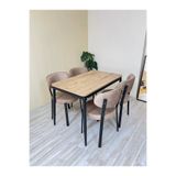 DİLETTO 70x110 YEMEK MASA TAKIMI MUTFAK MASASI 4 KİŞİLİK MASA SANDALYE TAKIMI A.ÇAM KAHVE RENK
