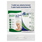 DİLEX Ekonomik Hasta Banyo Seti Saç Yıkama Bonesi ve Hasta Temizleme Lifi 5 er Adet
