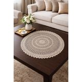DİLEX Supla 37 cm – Amerikan Servis Çeyizlik ve Günlük Masa Dekoru (Bej) | DİLEX | Ürün: Nakışlı Supla / Amerikan Servis | Adet: 1 | Ölçü: 37 cm